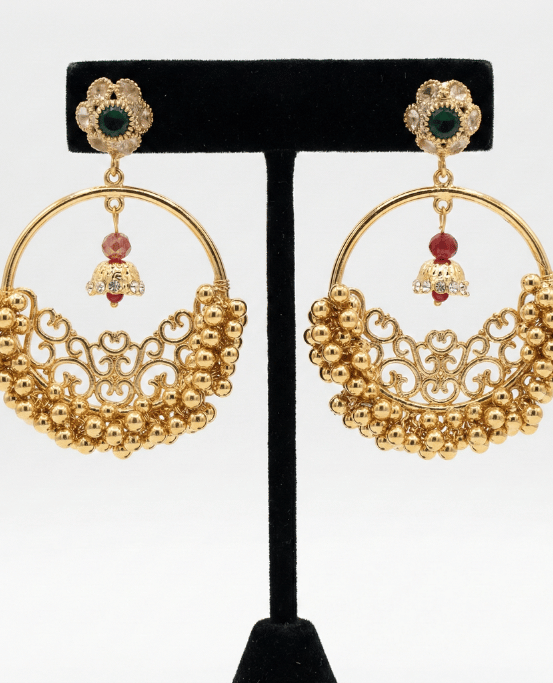 Royal Filigree Hoop Jhumka Earrings
