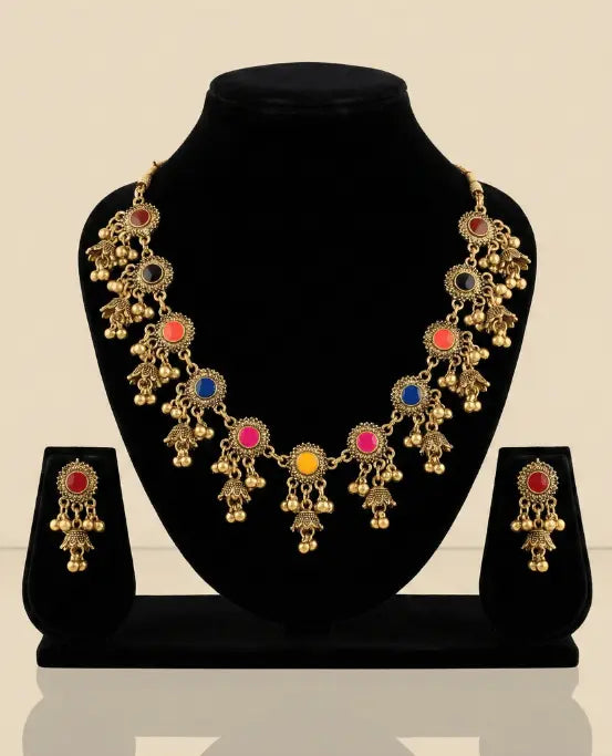 Royal Multicolor Kundan Necklace Set EleganceGlow