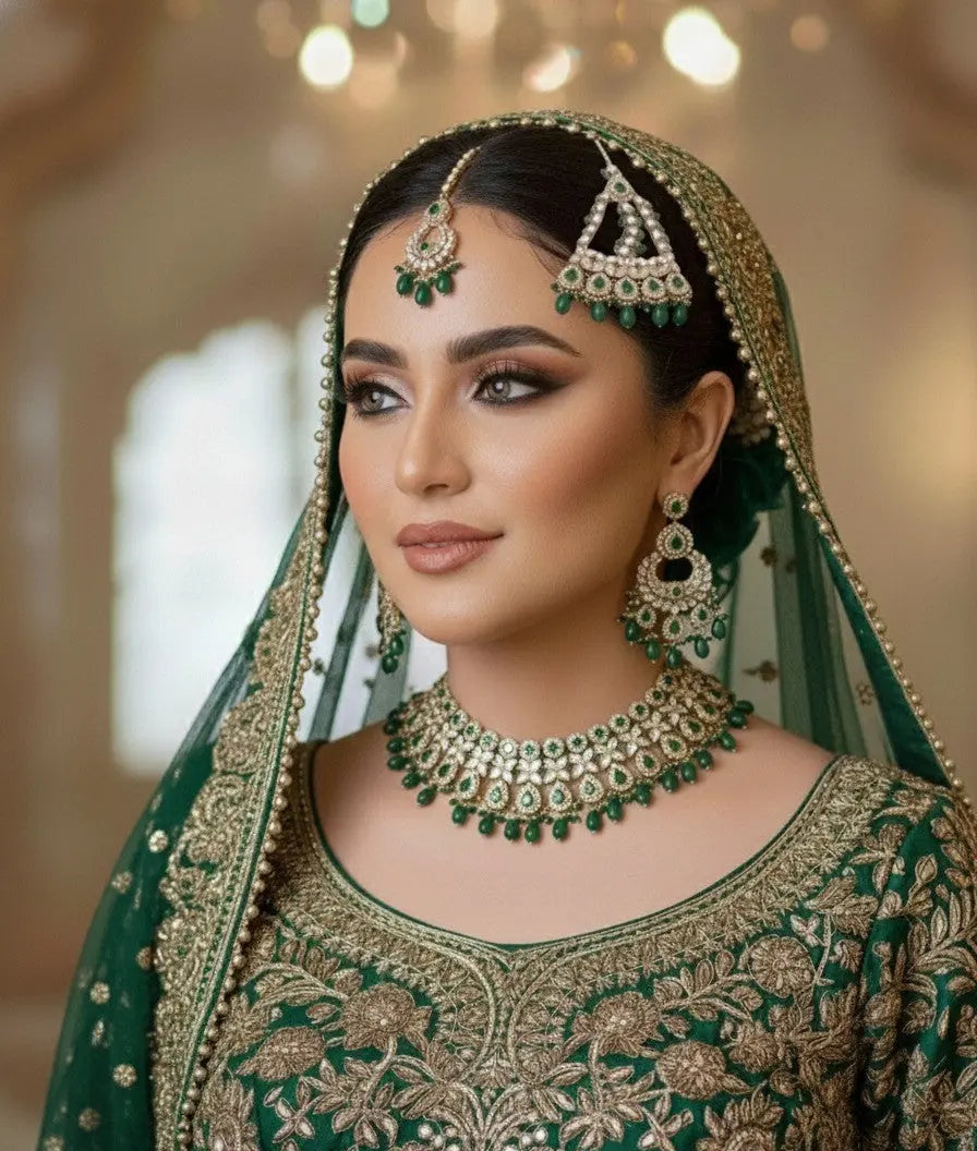 Emerald Radiance Kundan Jewelry Set EleganceGlow