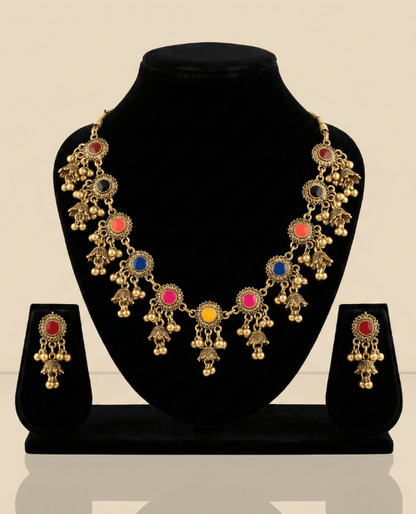Royal Multicolor Kundan Necklace Set